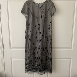 Vtg Gemini II Maxi Length Dress sz 18 Short Sleeves Women Evening Fairy Black